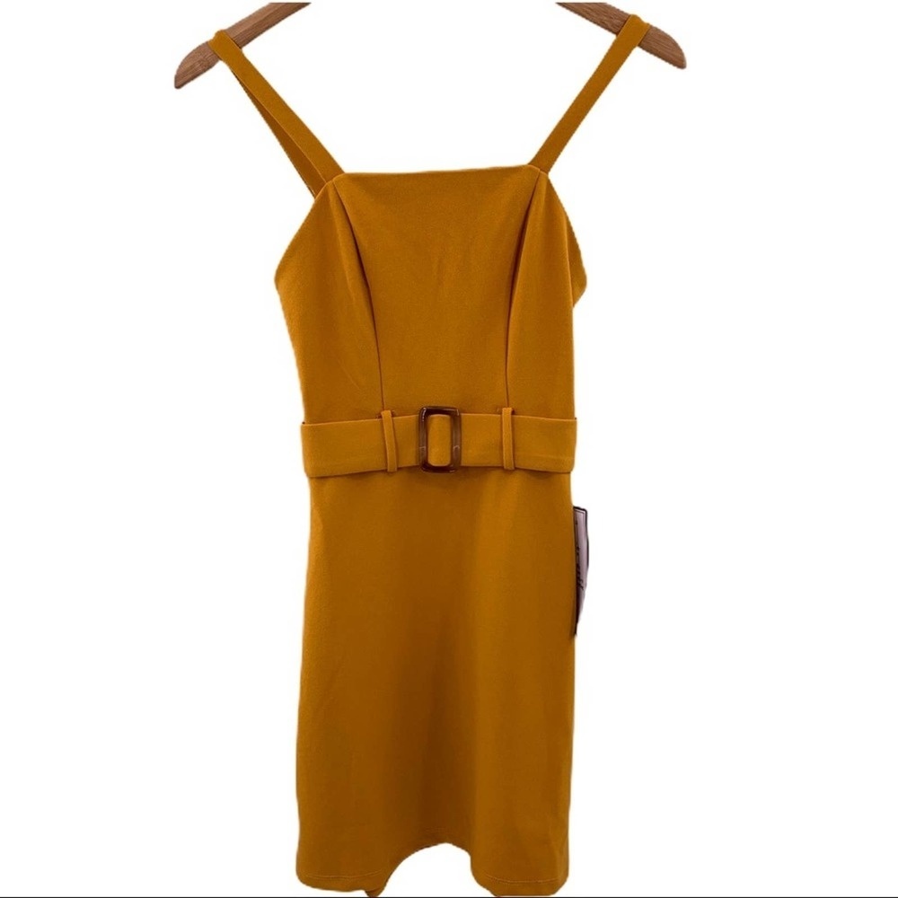 B. Darlin Dress Yellow Bodycon Belted Retro Y2K Size 1/2 New‎